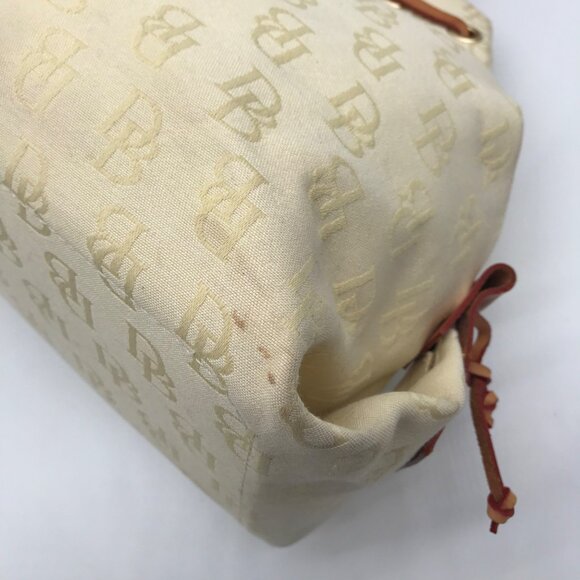 Dooney & Bourke Yellow Canvas Logo Tassel Duffle Bag - Picture 8 of 11